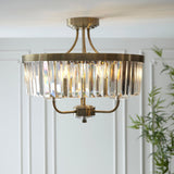 Amos Windsor Flush Chandelier Antique Brass –  from Amos Lighting + Home