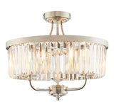 Amos Windsor Flush Chandelier Bright Nickel –  from Amos Lighting + Home