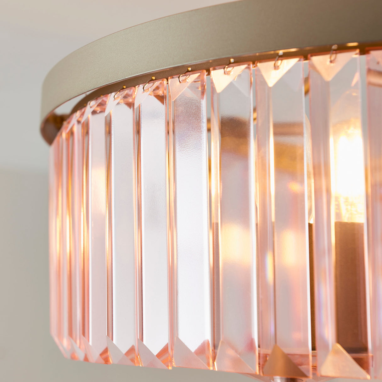 Amos Windsor Flush Chandelier Champagne & Rose Pink –  from Amos Lighting + Home