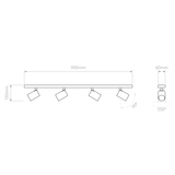 Astro Ascoli Four Bar Spotlight Matt White  – from Amos Lighting + Home