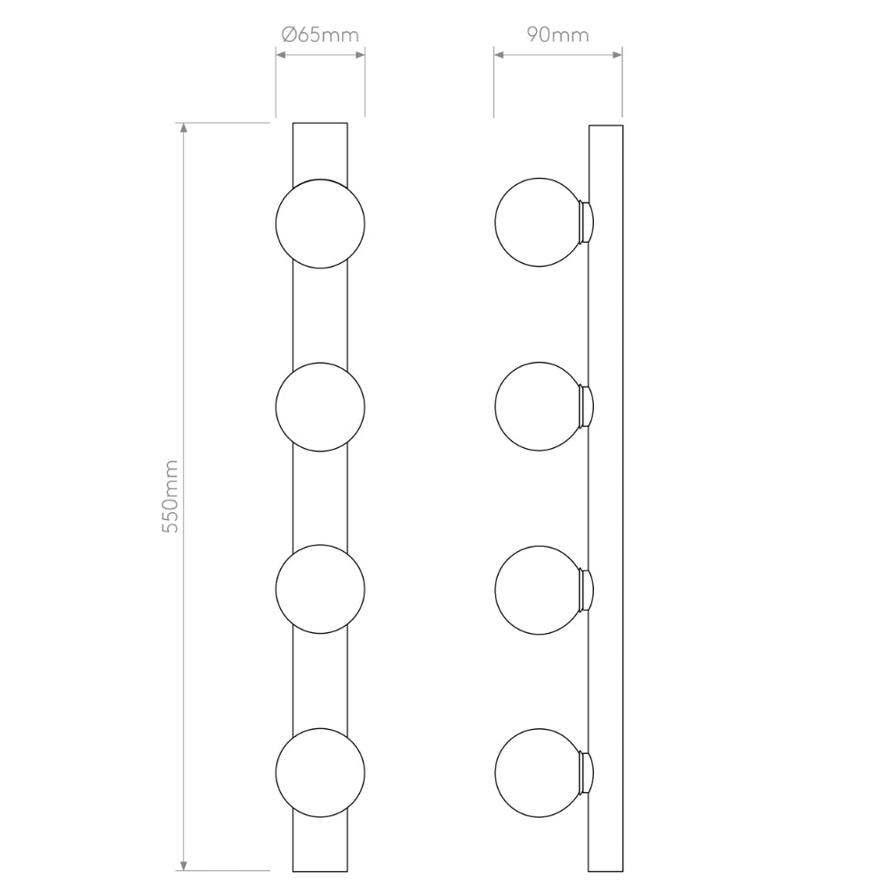 Astro Cabaret Bathroom Wall Light, Polished Chrome IP44 –  from Amos Lighting + Home