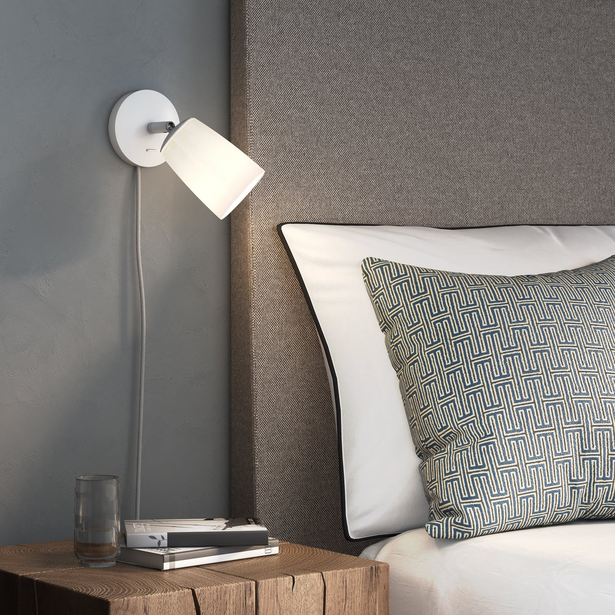 Astro Carlton Switched Wall Light Plug-In Porcelain –  from Amos Lighting + Home