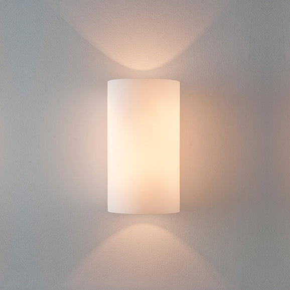 Astro Cyl 200 Wall Light Opal Glass & Chrome –  from Amos Lighting + Home