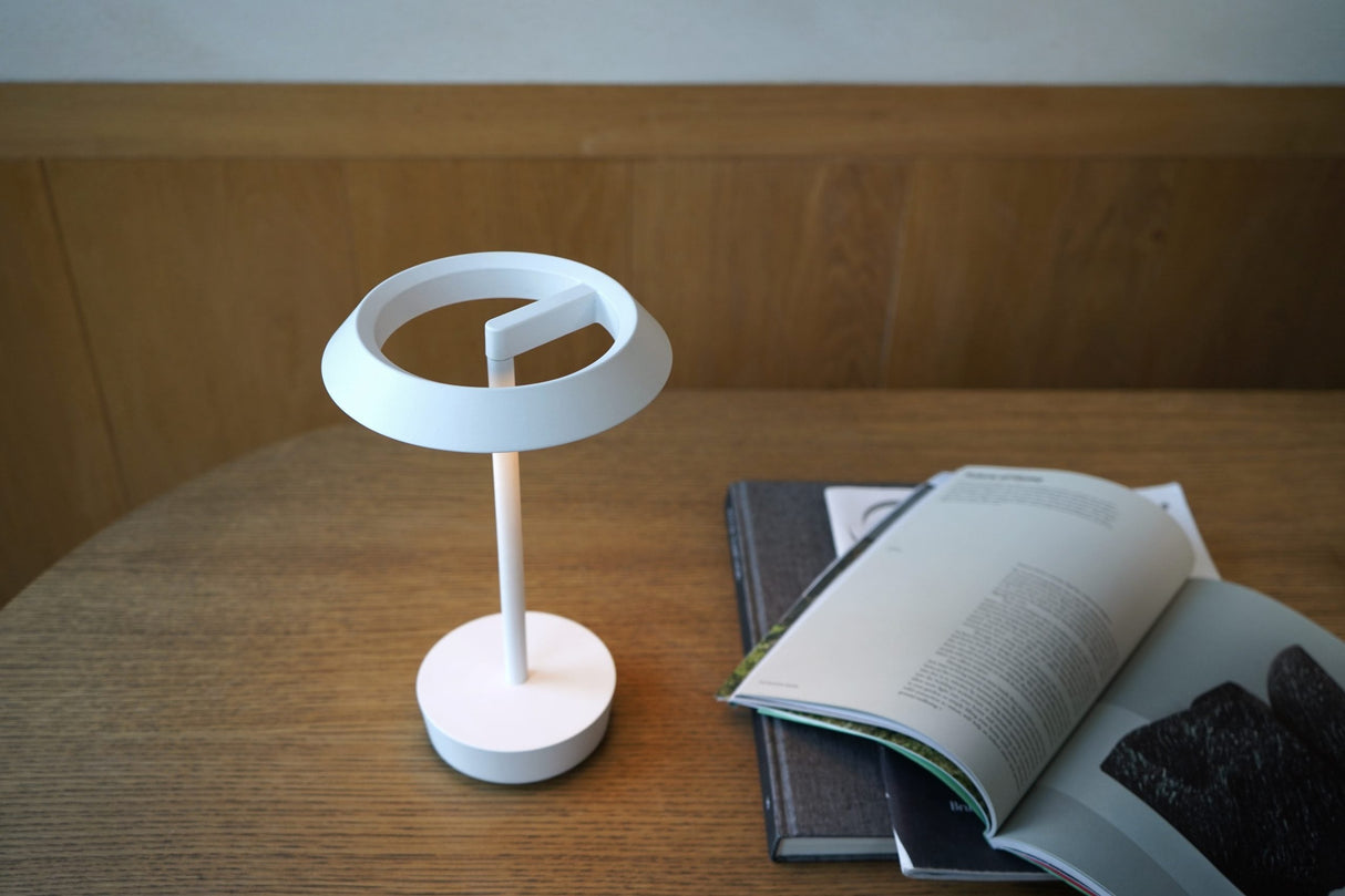 Astro Halo Portable Rechargeable Desk Lamp Matt White –  from Amos Lighting + Home