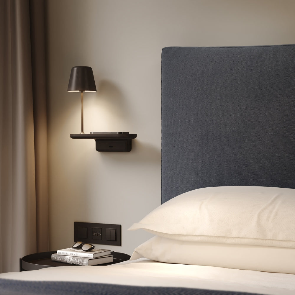 Astro Ito Wall Mounted Bedside Lamp with USB Matt Black –  from Amos Lighting + Home