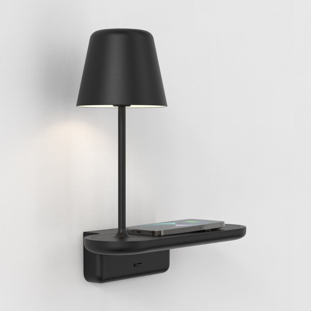 Astro Ito Wall Mounted Bedside Lamp with USB Matt Black –  from Amos Lighting + Home