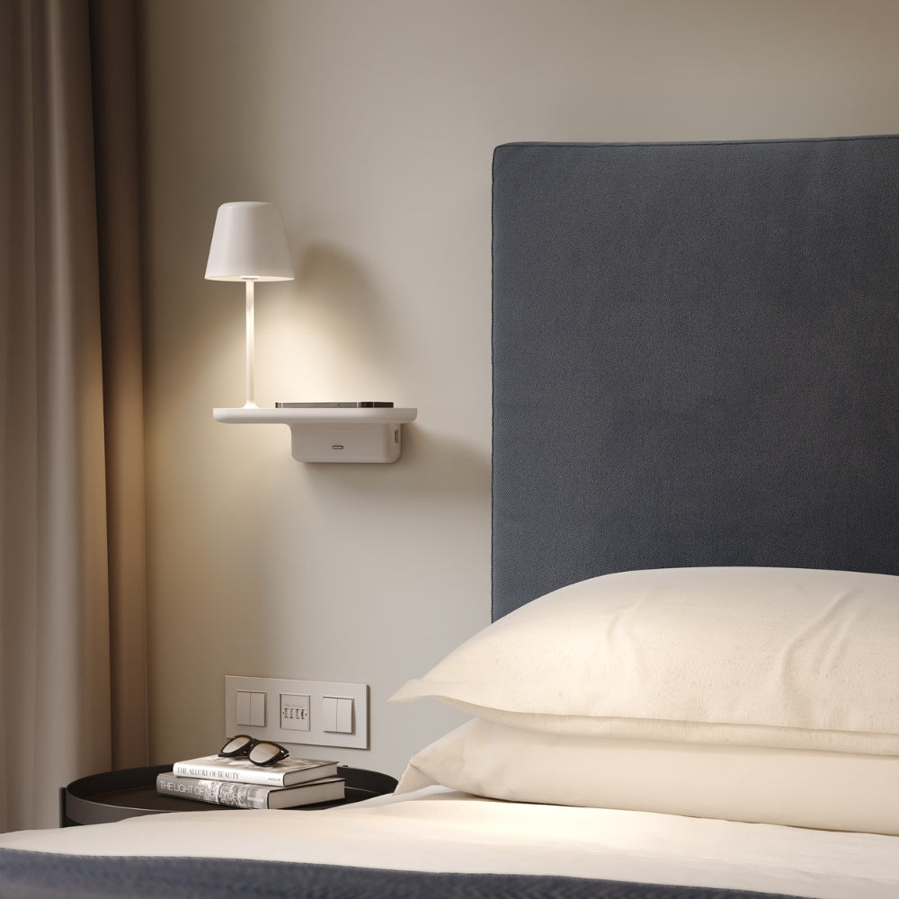 Astro Ito Wall Mounted Bedside Lamp with USB Matt White –  from Amos Lighting + Home