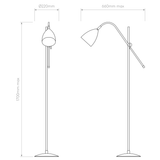 Astro Joel Floor Lamp Matt Black and Polished Chrome  – from Amos Lighting + Home