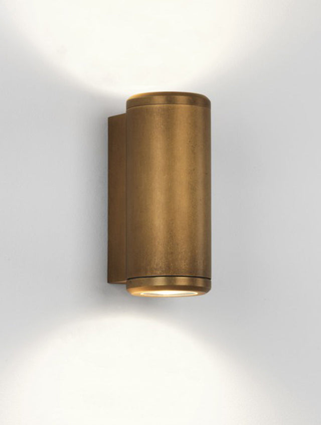 Astro Jura Twin Outdoor Wall Light, Brass IP44 –  from Amos Lighting + Home