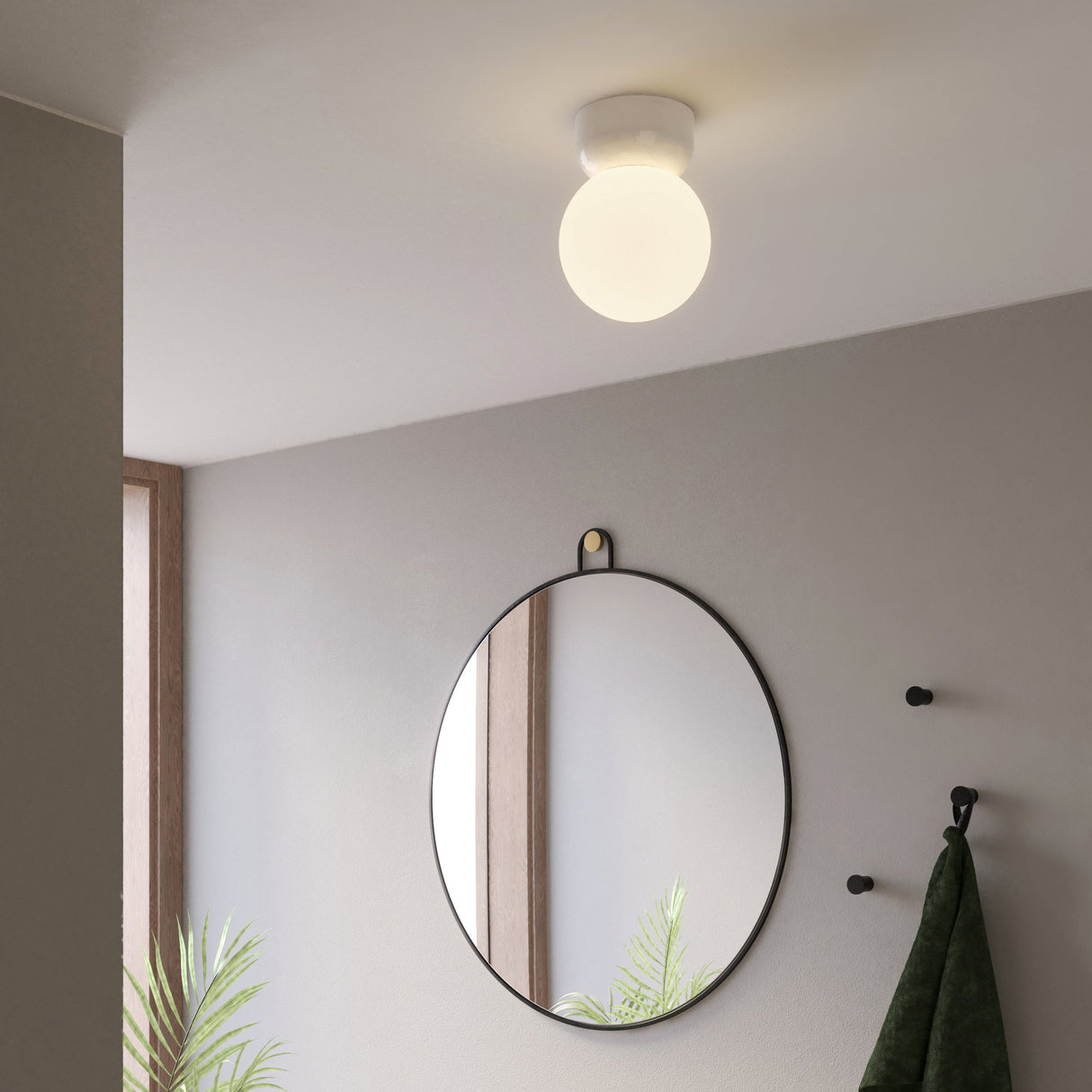 Astro Lyra 180 Bathroom Ceiling Light Gloss Glaze White –  from Amos Lighting + Home