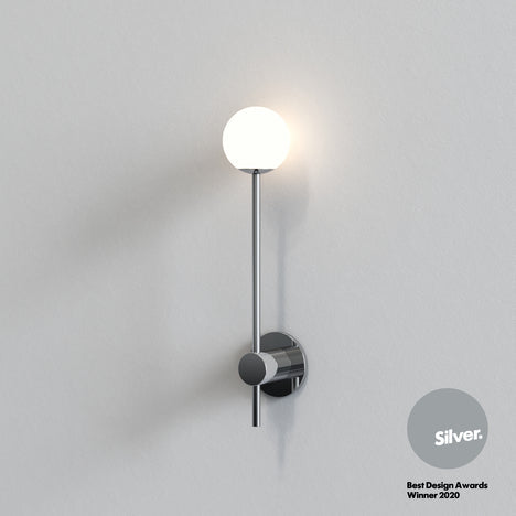 Astro Orb Single Wall Light, Polished Chrome IP44 –  from Amos Lighting + Home