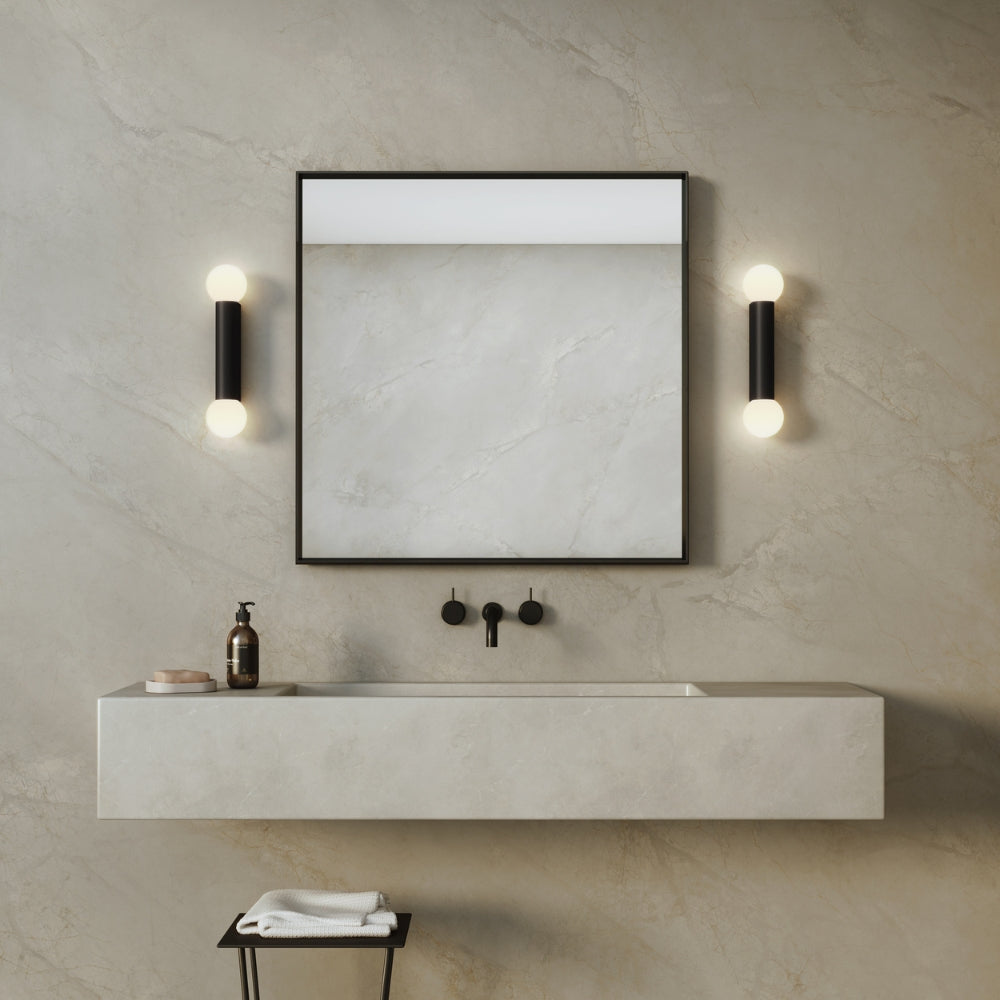 Astro Ortona Twin Bathroom Wall Light Matt Black –  from Amos Lighting + Home