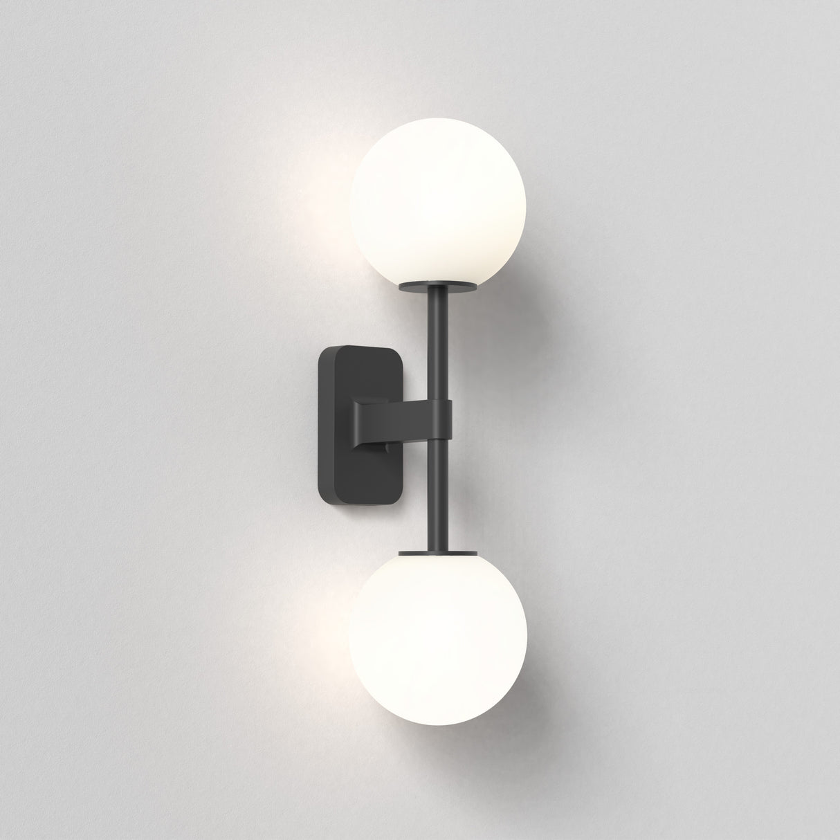 Astro Tacoma Twin Matt Black Bathroom Wall Light