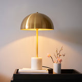 Amos Ronde Brushed Brass & Marble Table Lamp