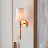 Amos Cadhay Vintage Brass Wall Light with Shade