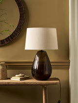 Garden Trading Alderton Table Lamp Antique Antique Brown Glass with Shade