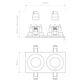 Astro Pinhole Square Twin Adjustable Matt White Interior Downlight