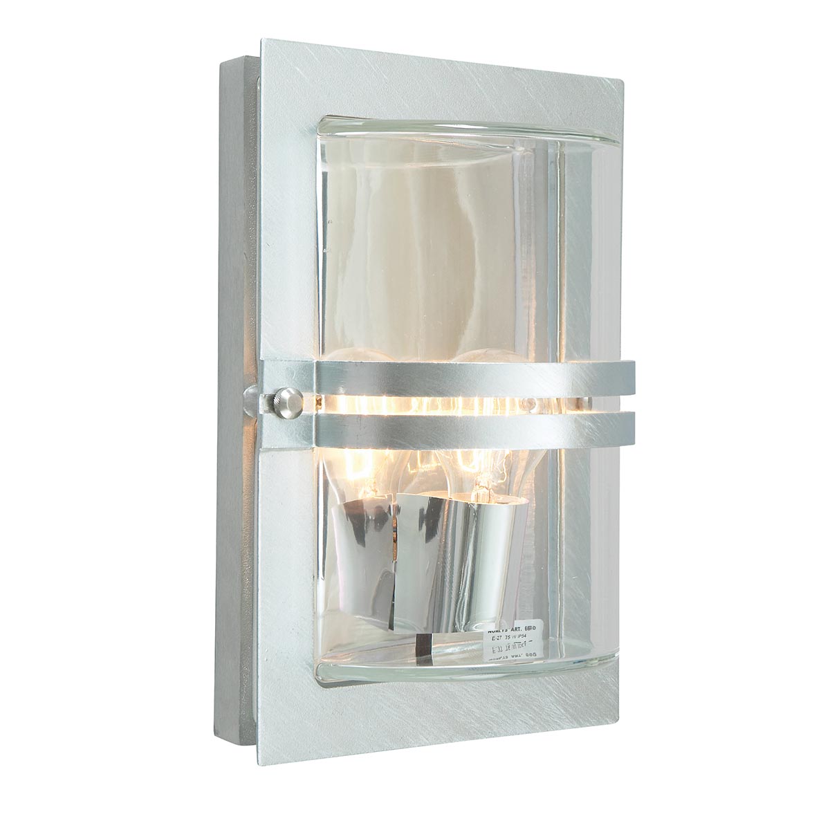 Norlys Basel Wall Light - Galvanised With Clear Glass