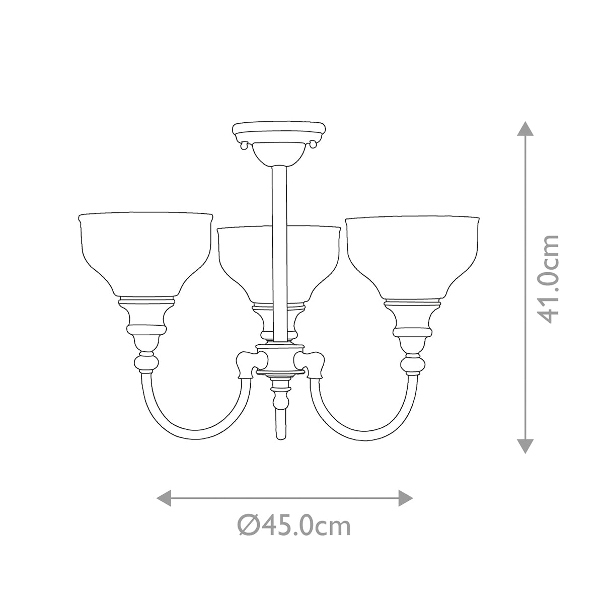 Elstead Cheadle 3 Light Semi-Flush