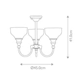 Elstead Cheadle 3 Light Semi-Flush