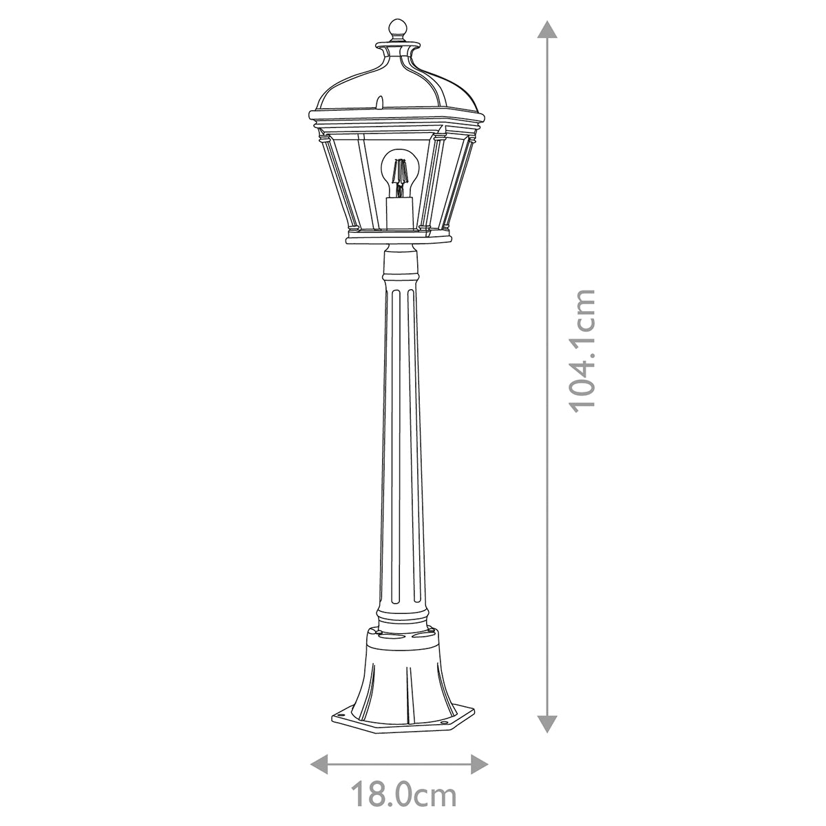 Elstead Bayview 1 Light Medium Pillar Lantern