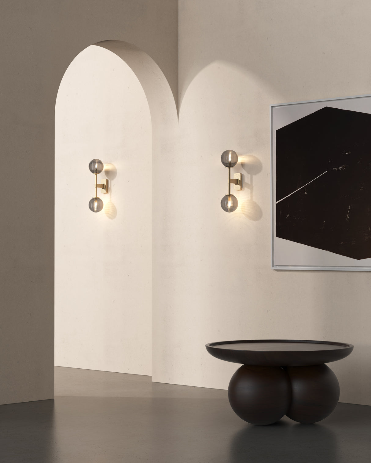 Astro Tacoma Twin Antique Brass Bathroom Wall Light