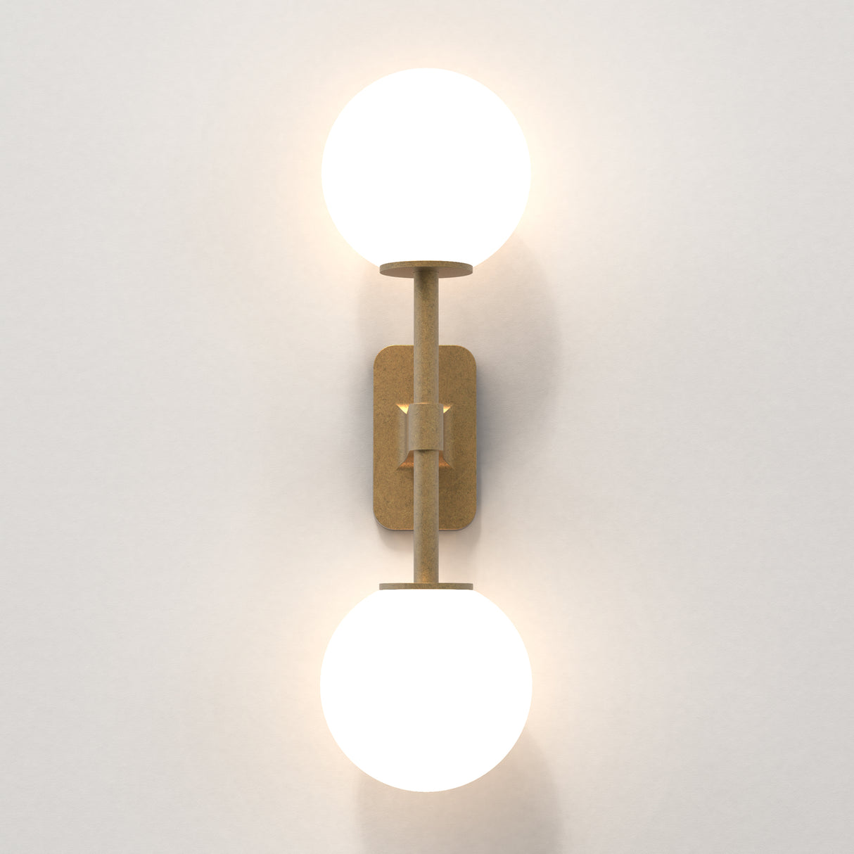Astro Tacoma Twin Antique Brass Bathroom Wall Light