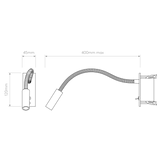 Astro Leo Switched LED Matt Nickel Interior Reading Light