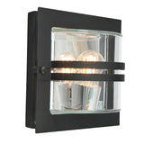 Norlys Bern 1 Light Wall Lantern - Black With Clear Glass
