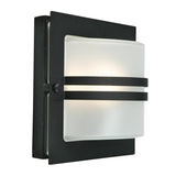 Norlys Bern 1 Light Wall Lantern - Black With Frosted Glass