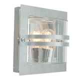 Norlys Bern 1 Light Wall Lantern - Galvanised With Clear Glass