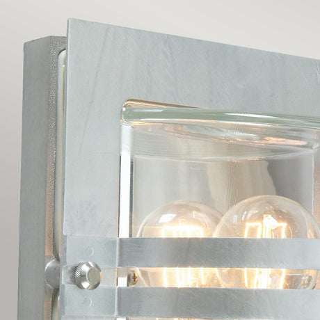 Norlys Bern 1 Light Wall Lantern - Galvanised With Clear Glass