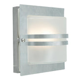 Norlys Bern 1 Light Wall Lantern - Galvanised With Frosted Glass