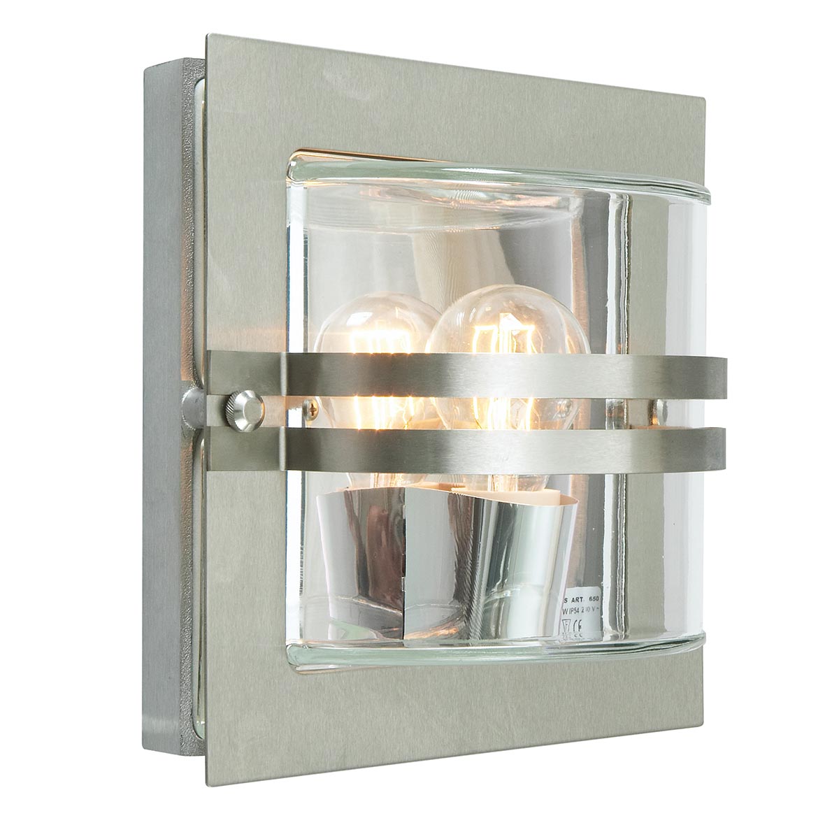 Norlys Bern 1 Light Wall Lantern - Stainless Steel With Clear Glass
