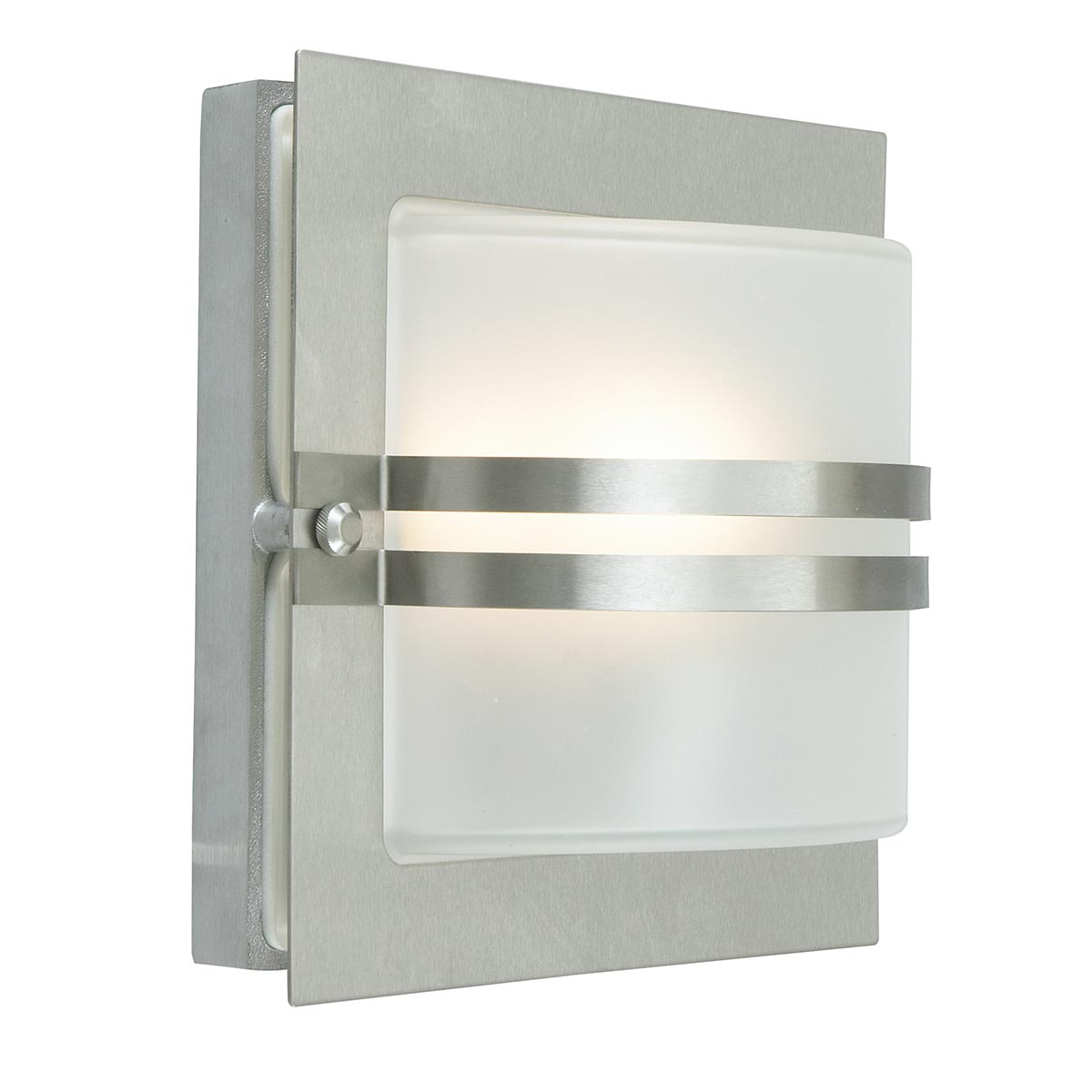 Norlys Bern 1 Light Wall Lantern - Stainless Steel With Frosted Glass