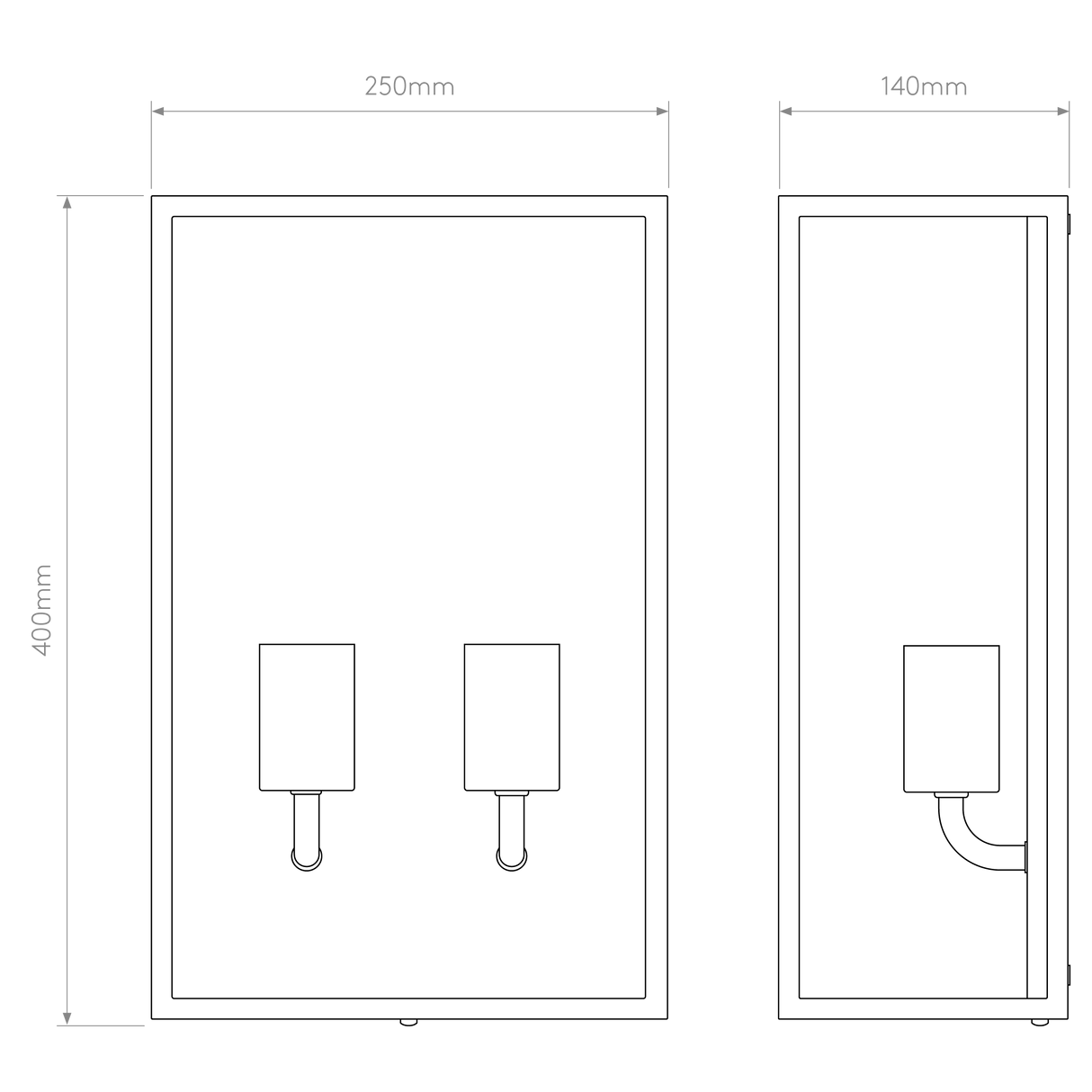 Astro Messina Twin Textured Black Outdoor Wall Light