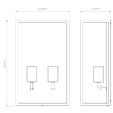 Astro Messina Twin Textured Black Outdoor Wall Light