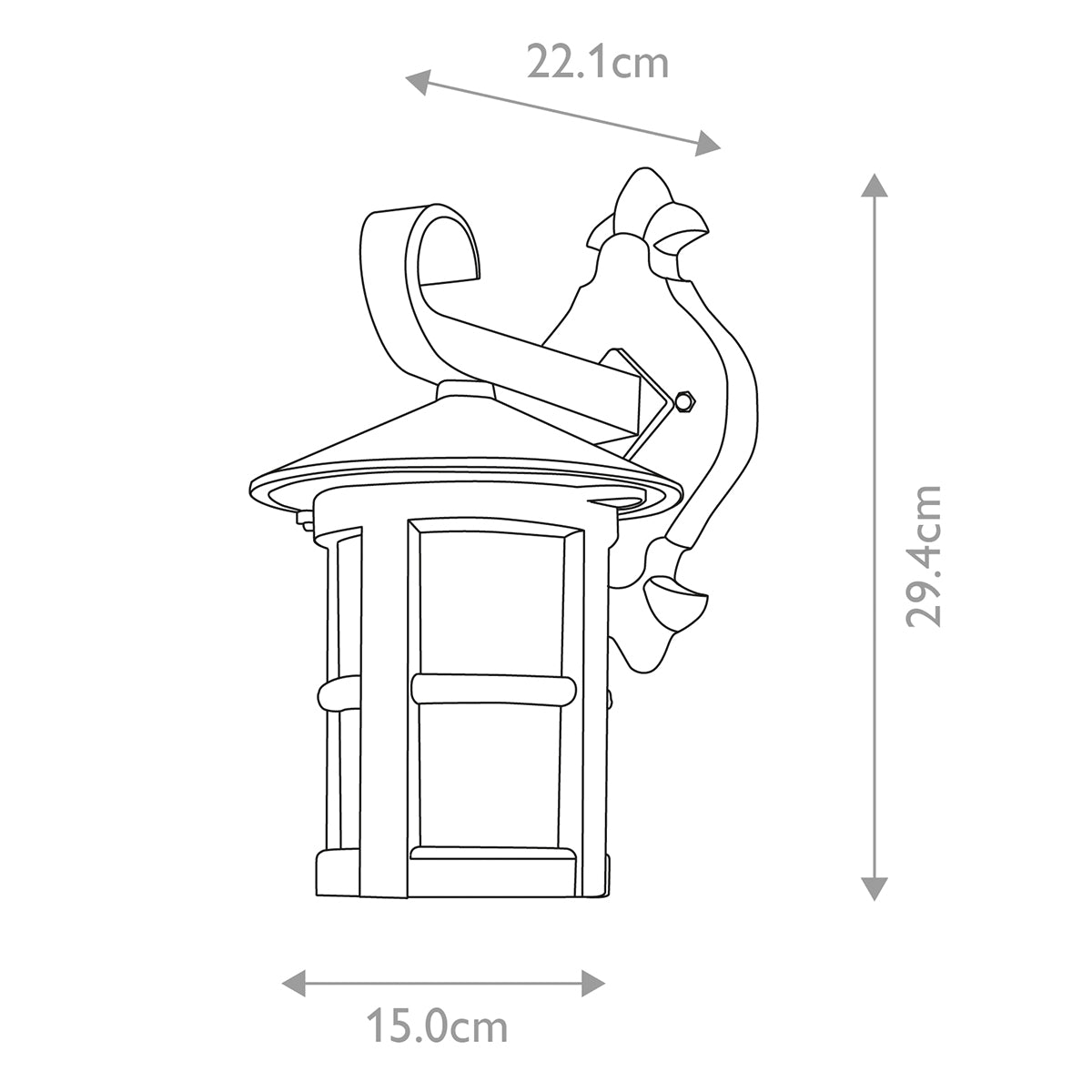 Elstead Hereford 1 Light Wall Down Lantern