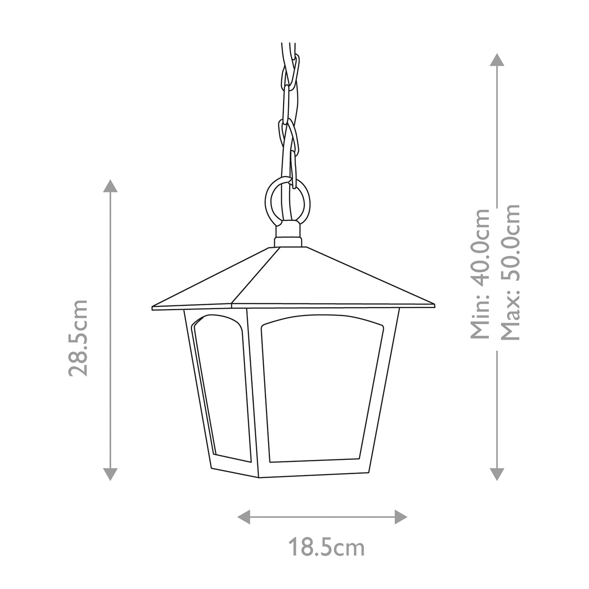Elstead York 1 Light Porch Chain Lantern