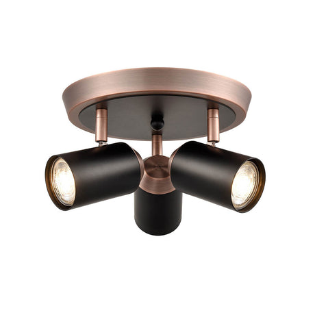 Brick Lane Alpha Round Ceiling Spotlight Black and Copper –  from Amos Lighting + Home