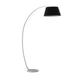 Franklite Arc Floor Lamp White Marble Base with Black Shade