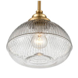 Brick Lane Artillery Pendant Brushed Brass and Ribbed Glass –  from Amos Lighting + Home