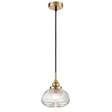 Brick Lane Artillery Pendant Brushed Brass and Ribbed Glass –  from Amos Lighting + Home