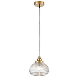 Brick Lane Artillery Pendant Brushed Brass and Ribbed Glass –  from Amos Lighting + Home