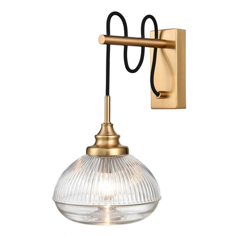 Brick Lane Artillery Wall Light Brushed Brass and Ribbed Glass –  from Amos Lighting + Home