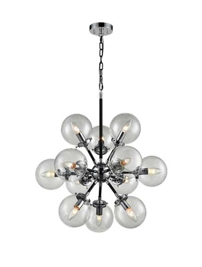 Brick Lane Astrix 12 Light Chandelier Black and Chrome –  from Amos Lighting + Home