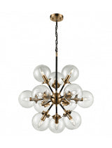 Brick Lane Astrix 12 Light Chandelier Black and Gold –  from Amos Lighting + Home