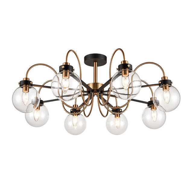 Brick Lane Beaulieu 8 Light Ceiling Antique Gold & Glass –  from Amos Lighting + Home