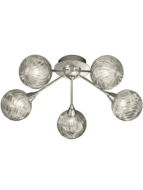 Brick Lane Budleigh 5 Light Flush Ceiling Light Polished Chrome –  from Amos Lighting + Home