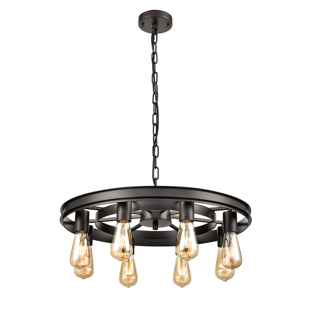 Brick Lane Cartwheel 8 Light Chandelier Dark Bronze –  from Amos Lighting + Home